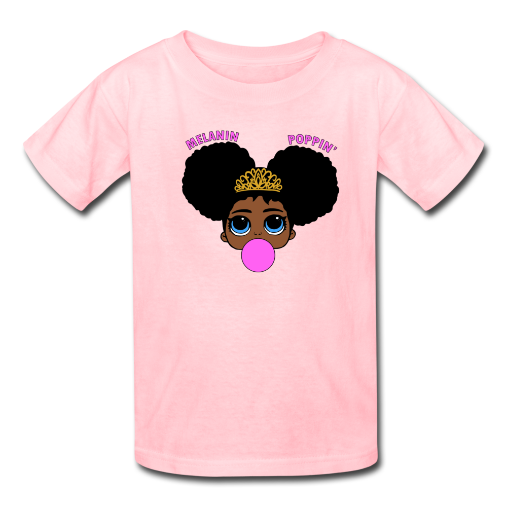 Melanin Poppin Black Girls T-Shirt Girls Graphic Tees - pink