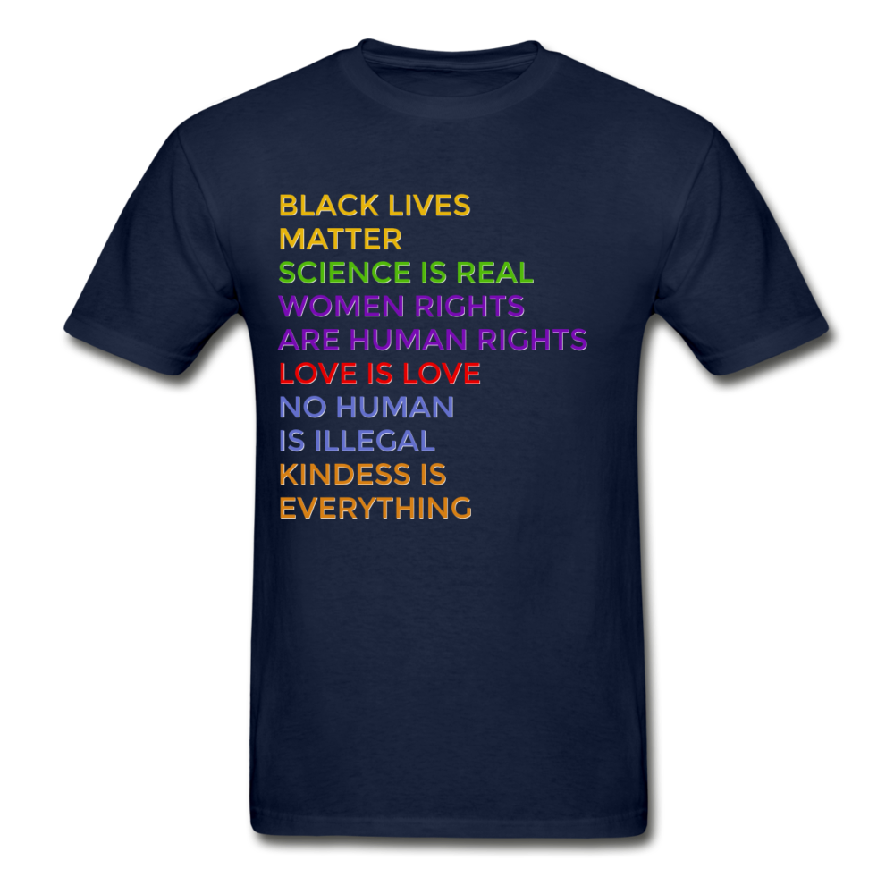 Black Lives Matter Science Is Real Statement Tshirt Equality Liberal Shirt - navy