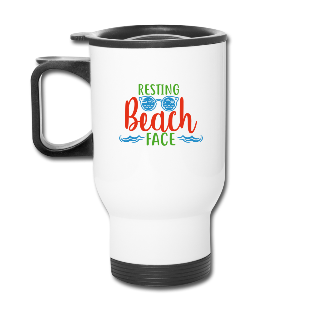 Travel Mug Funny Summer Travel mug Beach Travel Mug - white