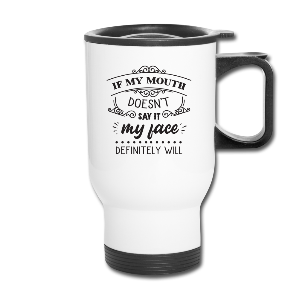 Travel Mug  Funny Travel Mug  Insulated Travel Cup With Lid - white