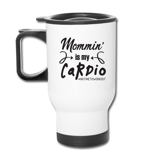 travel mug, travel cup, funny travel mug,insulated cup - white