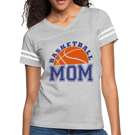 Bascketball Mom Women’s Vintage Sport T-Shirt - heather gray/white