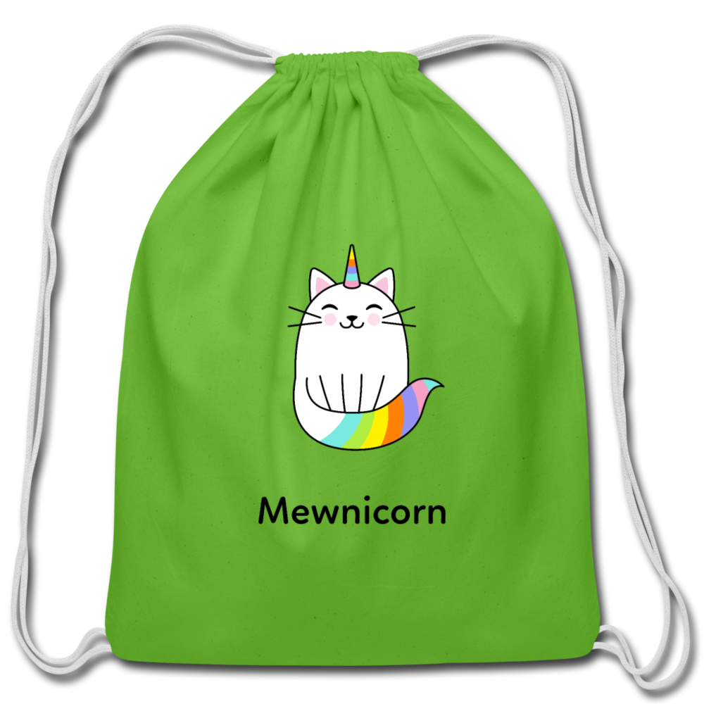 Kids Mewnicorn Cotton Drawstring Bag Unicorn Lover - clover