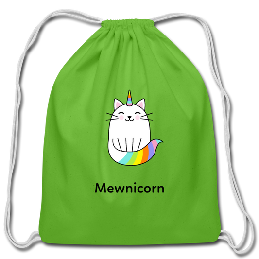 Kids Mewnicorn Cotton Drawstring Bag Unicorn Lover - clover