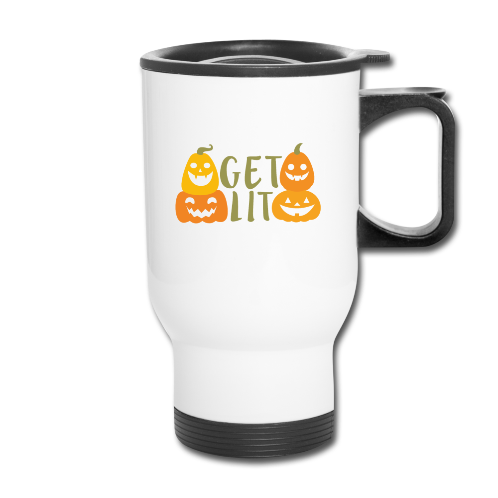 Halloween Travel Mug Funny Coffee Travel Mug Insulated - white