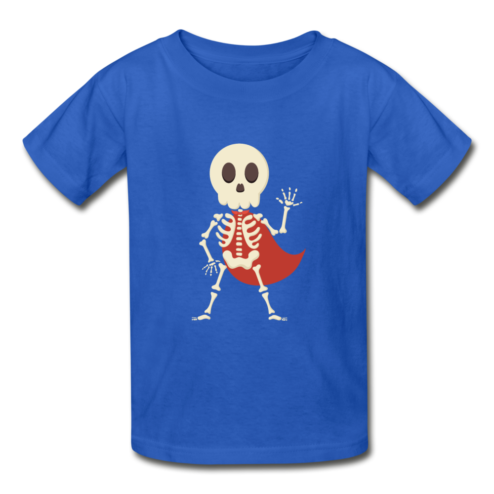 Kids Halloween Shirt, Skeleton Tee Shirt,Gildan Ultra Cotton Youth T-Shirt - royal blue