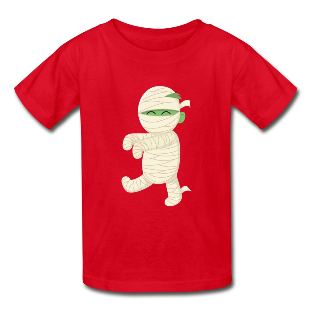 Kids Halloween Tshirt, Funny Mummy Shirt, Gildan Ultra Cotton Youth T-Shirt - red