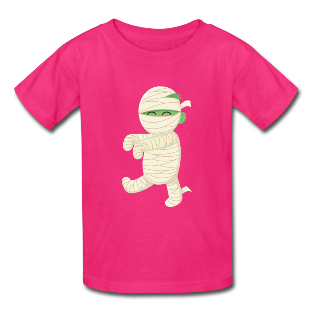 Kids Halloween Tshirt, Funny Mummy Shirt, Gildan Ultra Cotton Youth T-Shirt - fuchsia