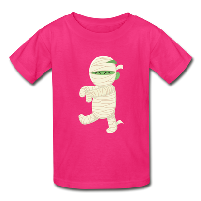 Kids Halloween Tshirt, Funny Mummy Shirt, Gildan Ultra Cotton Youth T-Shirt - fuchsia