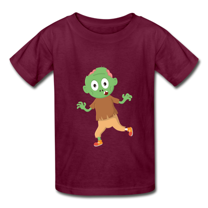 Kids Halloween Tshirt, Funny Monster Shirt, Gildan Ultra Cotton Youth T-Shirt - burgundy