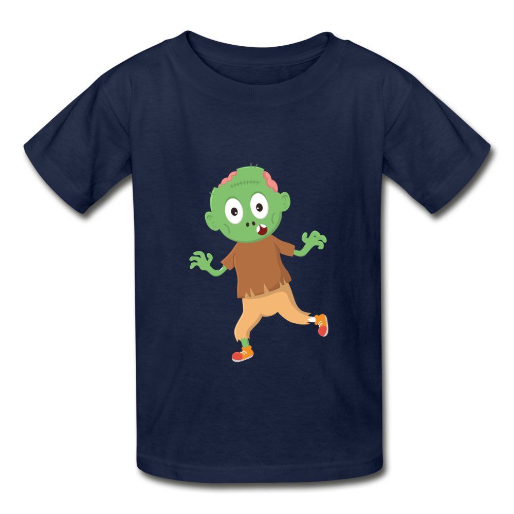 Kids Halloween Tshirt, Funny Monster Shirt, Gildan Ultra Cotton Youth T-Shirt - navy