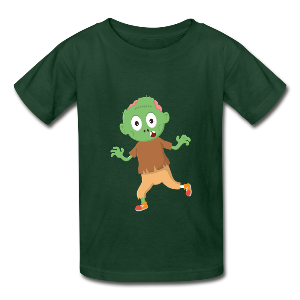 Kids Halloween Tshirt, Funny Monster Shirt, Gildan Ultra Cotton Youth T-Shirt - forest green
