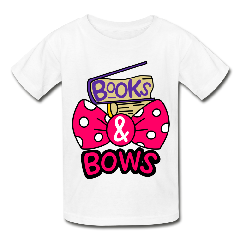 Girls Pink School Shirt Funny Tshirt, Gildan Ultra Cotton Youth T-Shirt - white
