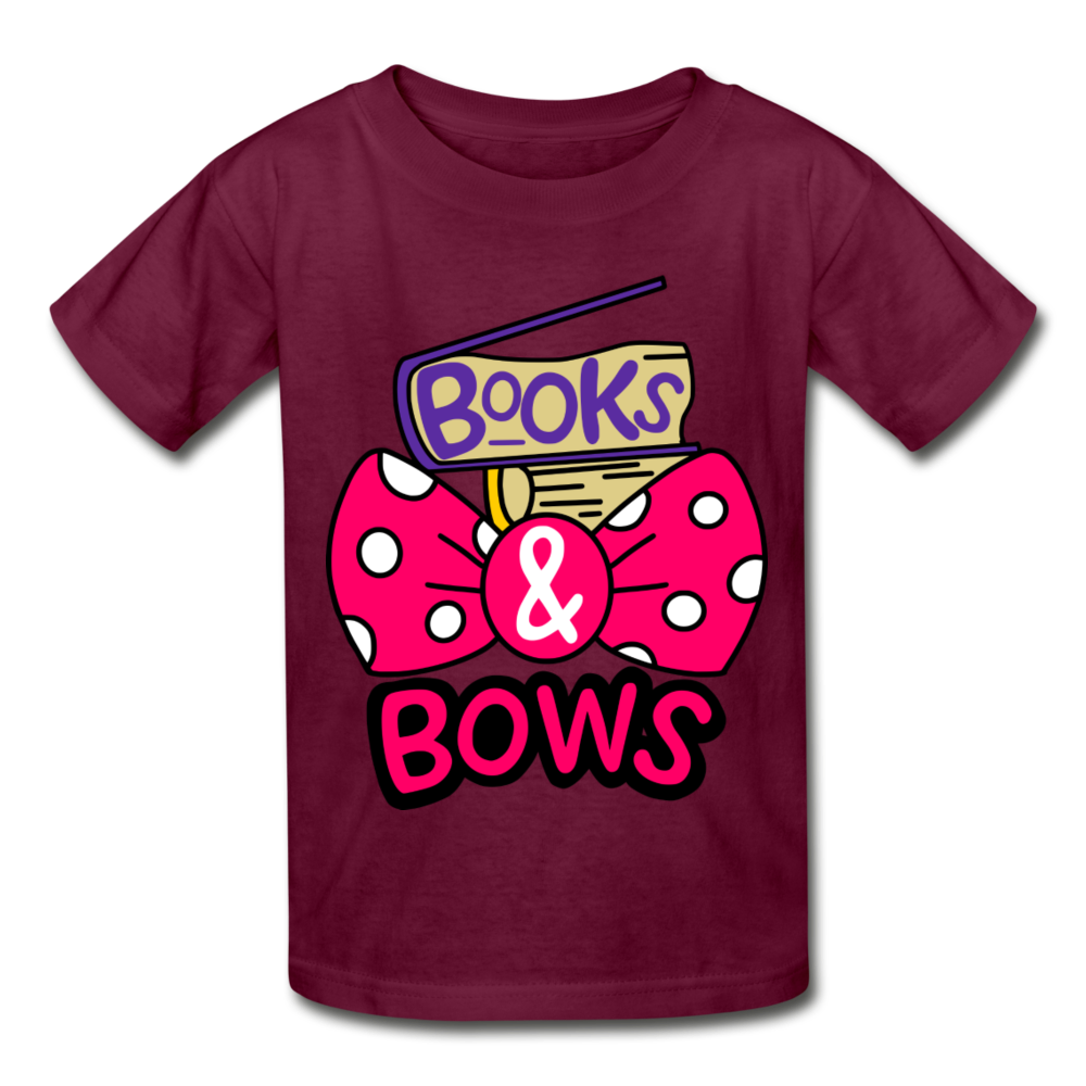 Girls Pink School Shirt Funny Tshirt, Gildan Ultra Cotton Youth T-Shirt - burgundy