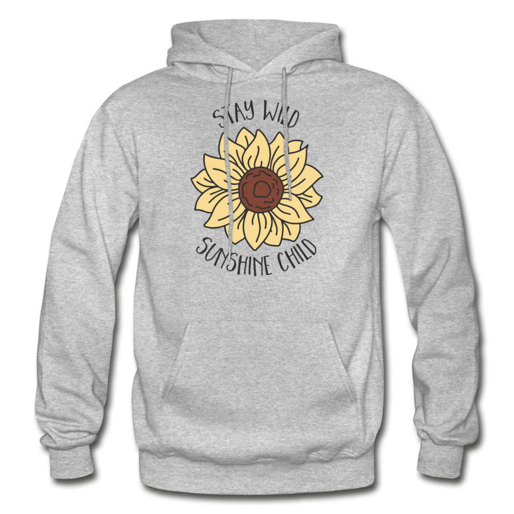 Sunflower Hoodie Flower Hoodie Stay Wild Sunshine Child - heather gray