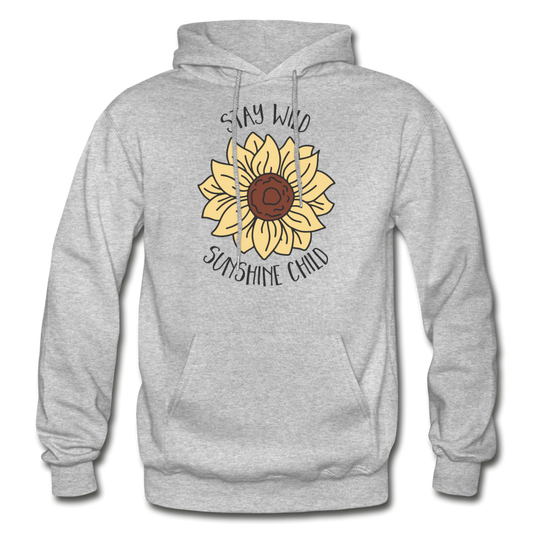 Sunflower Hoodie Flower Hoodie Stay Wild Sunshine Child - heather gray