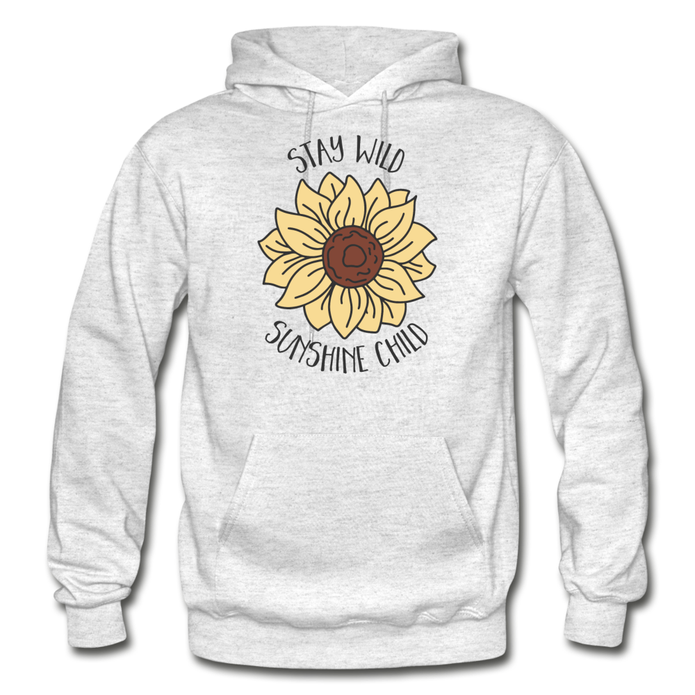 Sunflower Hoodie Flower Hoodie Stay Wild Sunshine Child - light heather gray