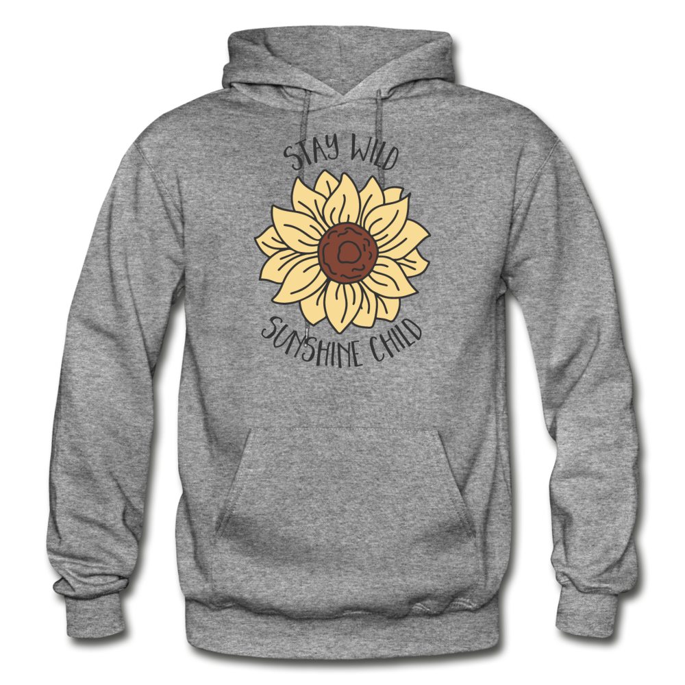 Sunflower Hoodie Flower Hoodie Stay Wild Sunshine Child - graphite heather