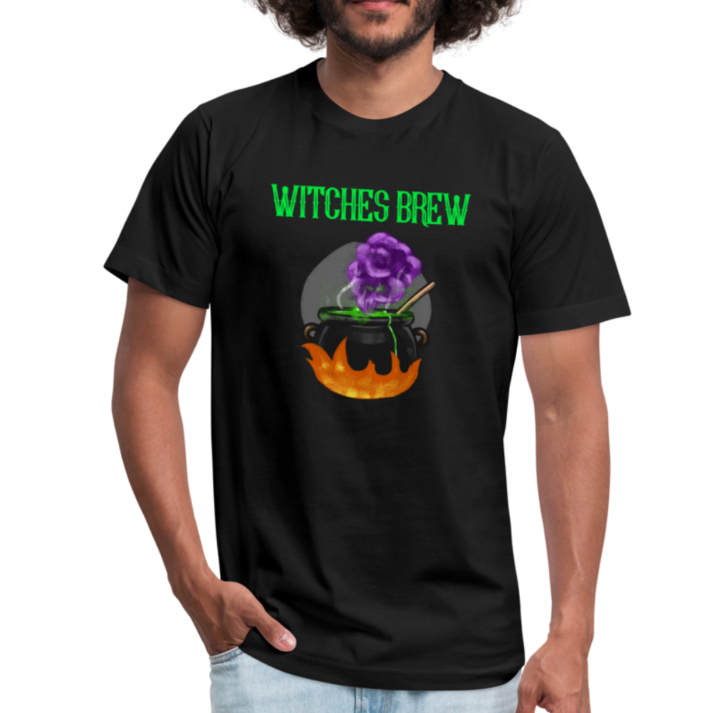 Witches Brew T-Shirt Halloween Shirt Unisex Jersey T-Shirt by Bella + Canvas - black