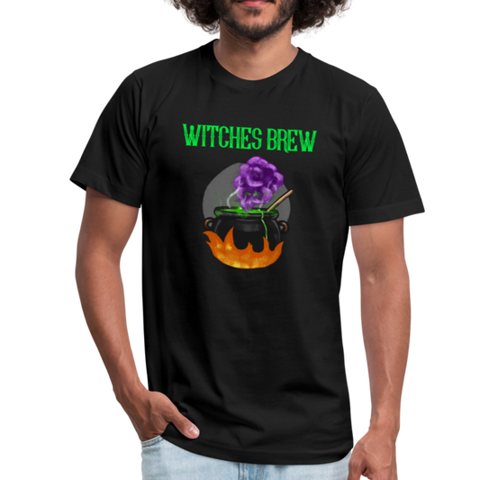 Witches Brew T-Shirt Halloween Shirt Unisex Jersey T-Shirt by Bella + Canvas - black