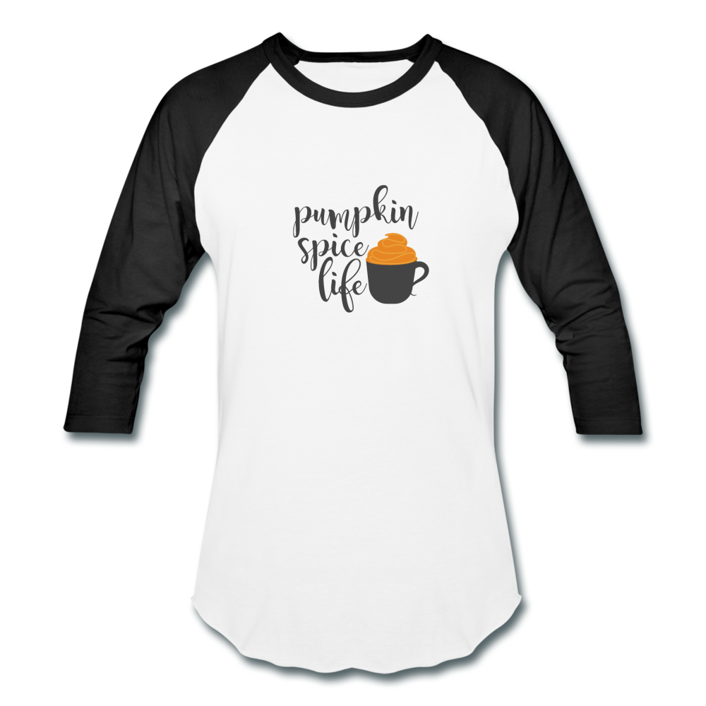 Pumpkin Spice Life Fall Shirt Women Raglan Baseball - white/black