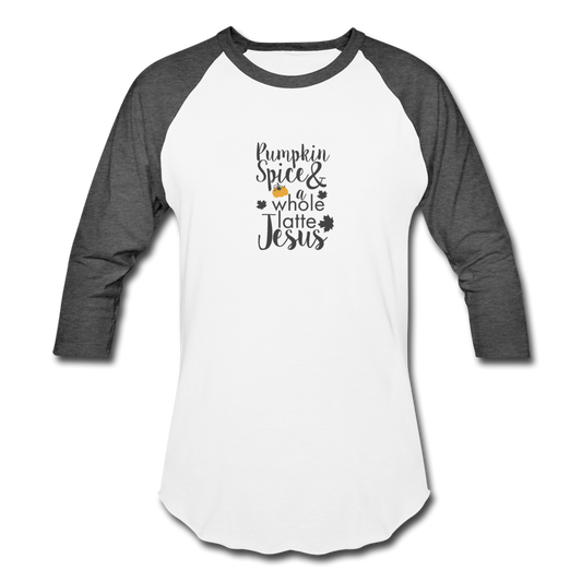 Pumpkin Spice Life Fall Shirt Women Raglan Baseball Fall Clothing Autumn Shirt - white/charcoal