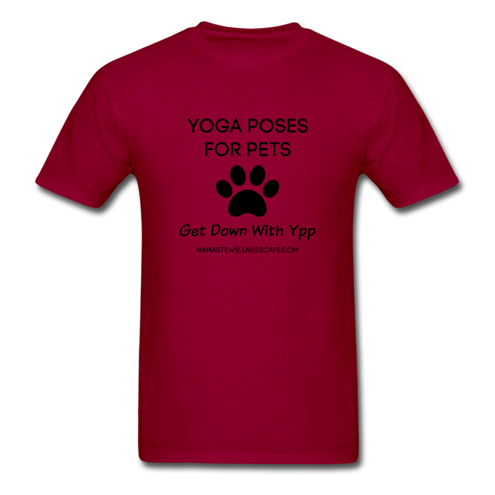 Yoga Shirt for Men Women Fitness Pet Lover - dark red