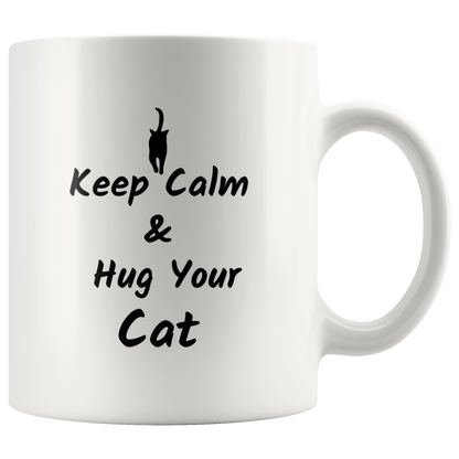 Cat Coffee Mug Cat Lover Gift  Cat Mom Cat Dad Hug your Cat Custom Mug  Birthday gift