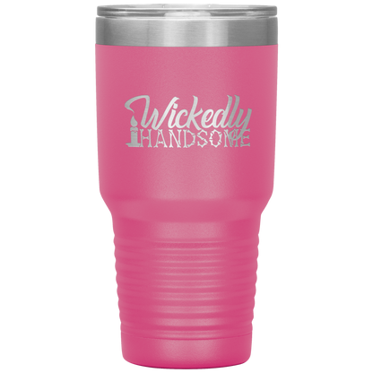 Halloween Tumbler Wickedly Handsome Funny Tumbler 30 oz Insulated Tumbler Mug Cup Gift