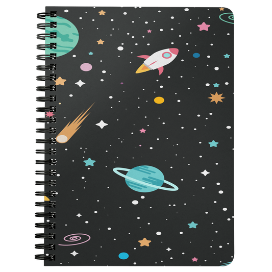 Spiral Notebook Journal  Outer Space Theme  Diary Gift for Her Him Daily Journal Custom