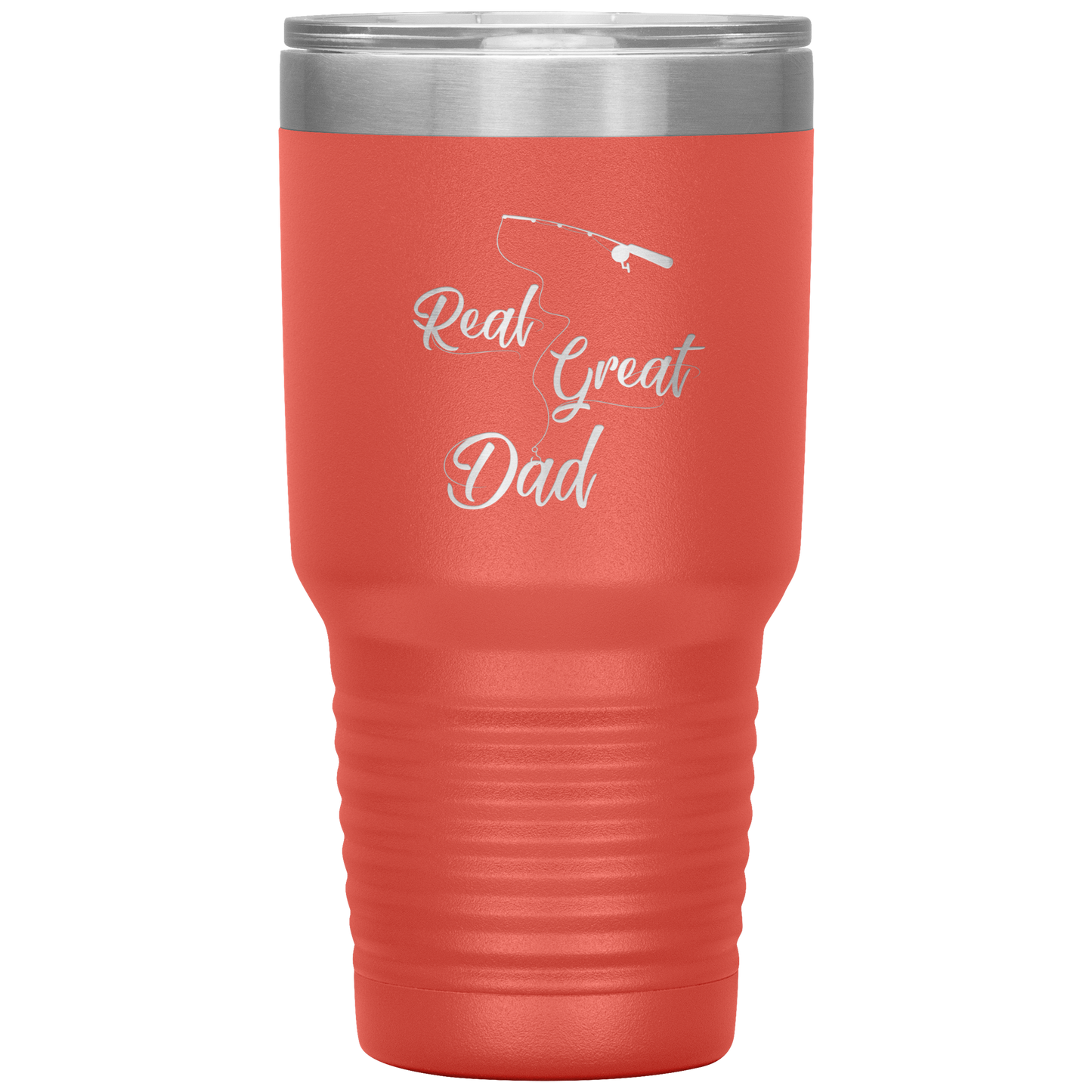 Fishing Tumbler Cup for Dad, Real Great Dad Tumbler Gift for Papa Dad Daddy Grandpa Father's Day Gift