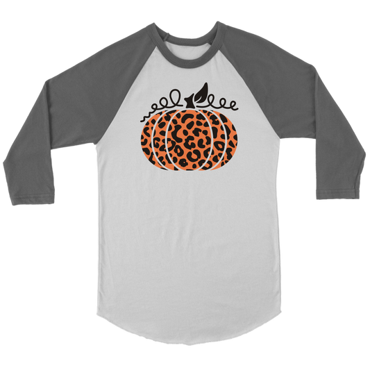 Leopard Pumpkin Raglan Shirt, Fall Shirt Autumn Shirt For Women and Men Holiday Shirt