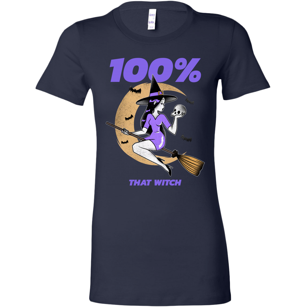 100% That Witch Halloween T-Shirt For Women Funny Witch Shirt Gift for Girlfriend